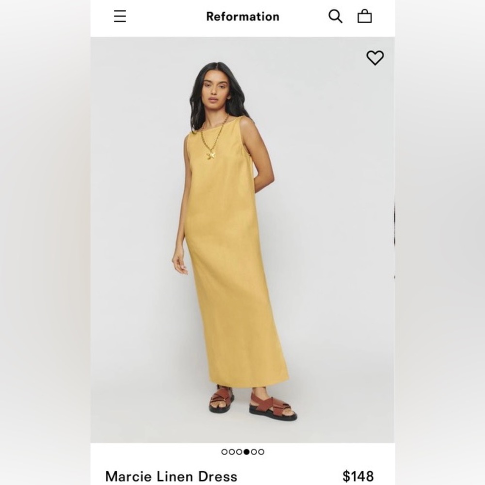 Reformation Marcie Linen Maxi Dress - yellow - Medium Like New